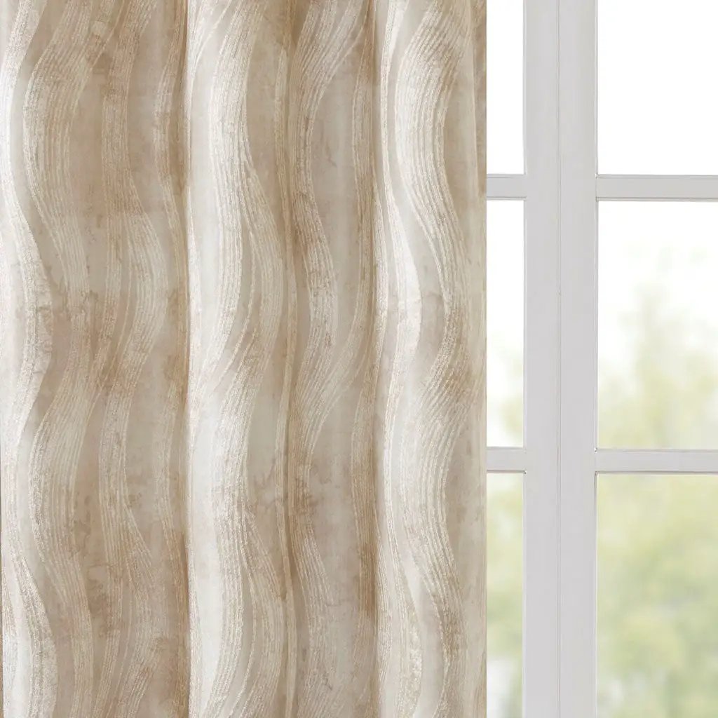 Printed Jacquard Grommet Top Total Blackout Curtain Panel by HouseOfZazla