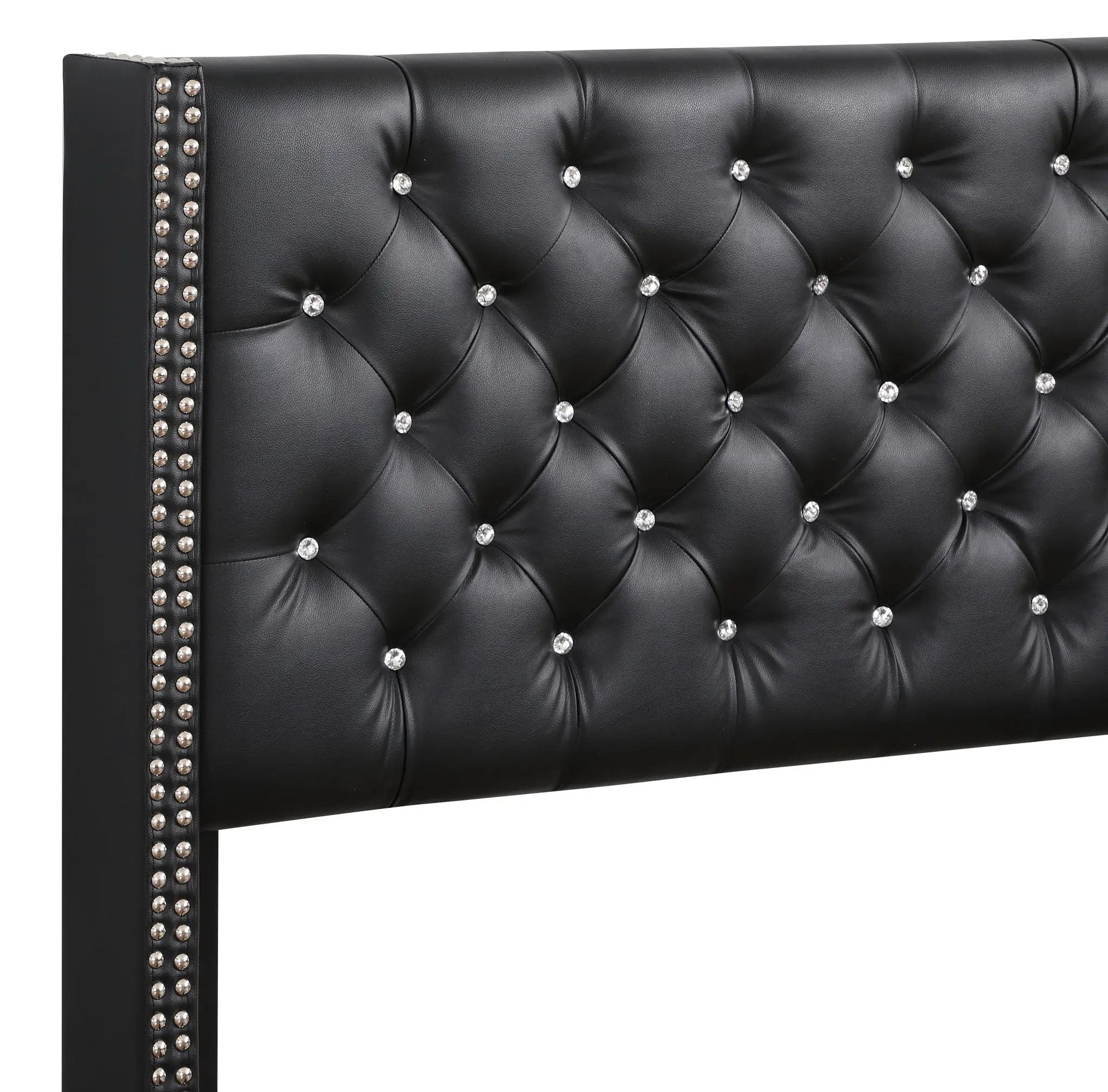 Upholstered Nailhead Trim Chic Bed by Unique Piece Furniture
