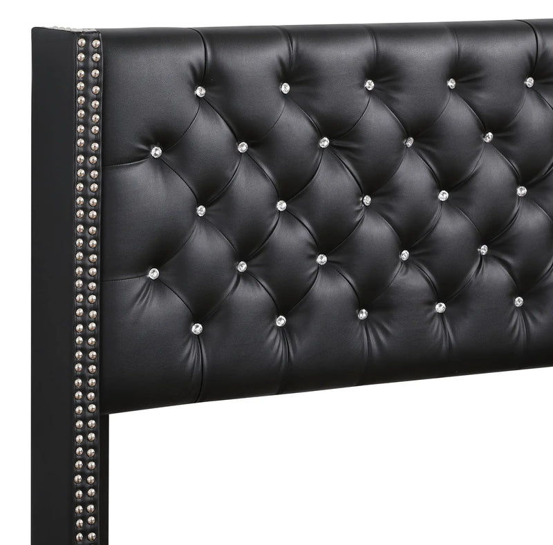 Upholstered Nailhead Trim Chic Bed by Unique Piece Furniture