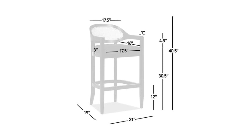 Americana - Mid-Century Modern Cane Back Counter Stool by HouseOfZazla