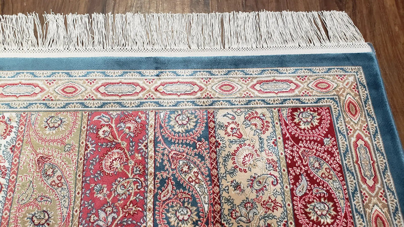 Paisley Pattern Silk Rug, Boteh Design, All Silk Accent Rug, Oriental Carpet, Very Detailed, 2' 8" x 4' 1", New, Bamboo Silk by Jewel Rugs
