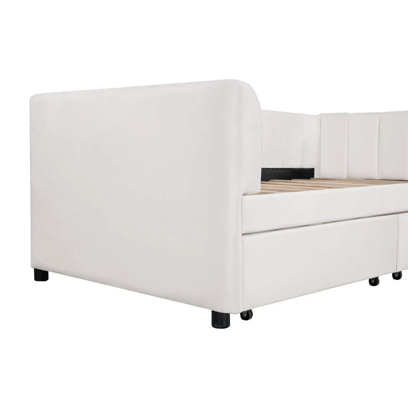Upholstered Daybed With Ergonomic Design Backrest by HouseOfZazla