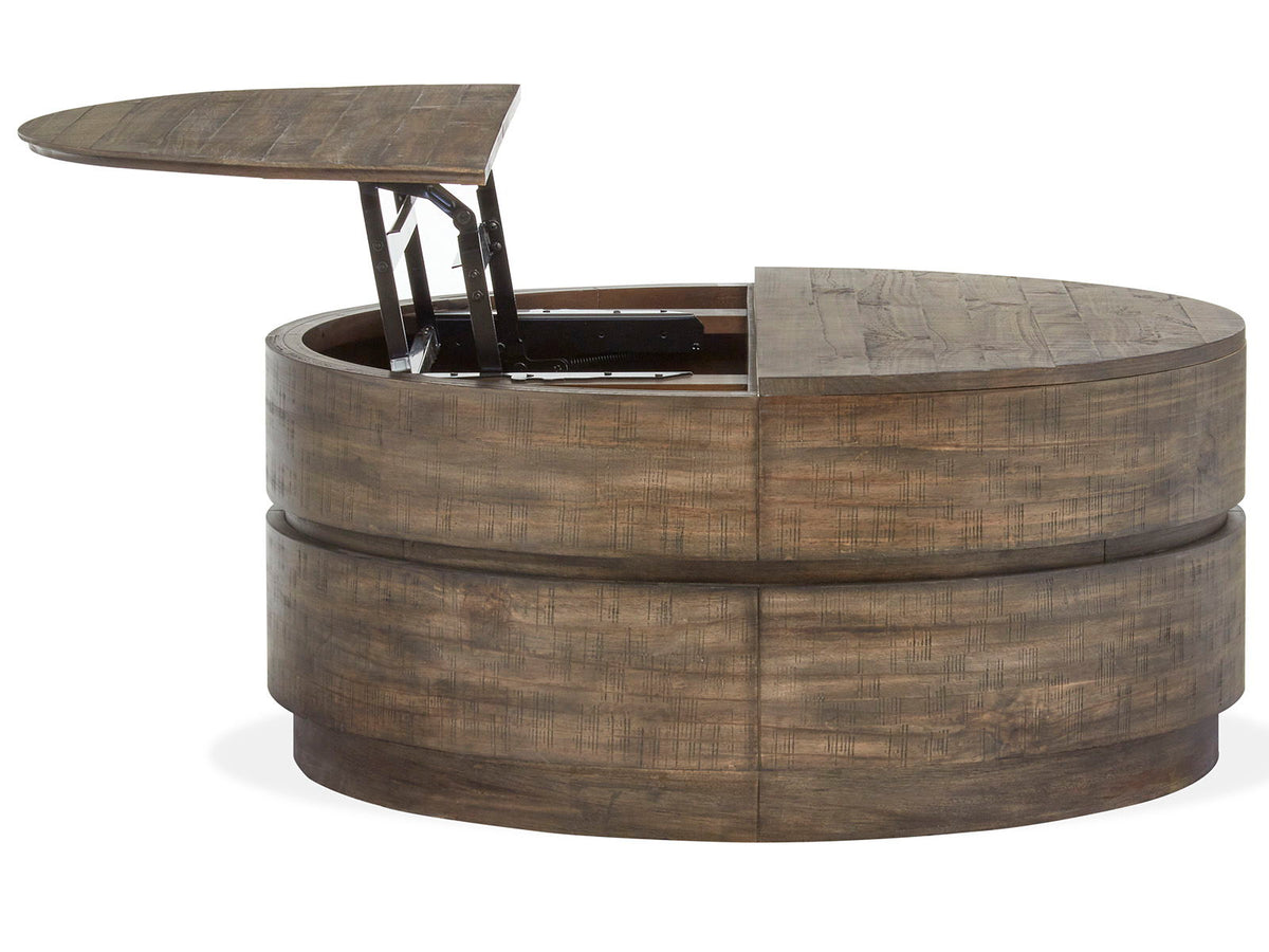 Baisden - Round Lift Top Cocktail Table With Casters - Tobacco, photo 7 of 7