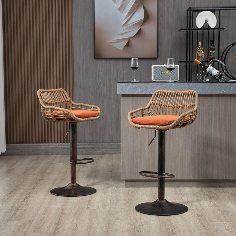 Modern Swivel Bar Stools Adjustable Counter Chairs With Footrest (Set of 2) by HouseOfZazla