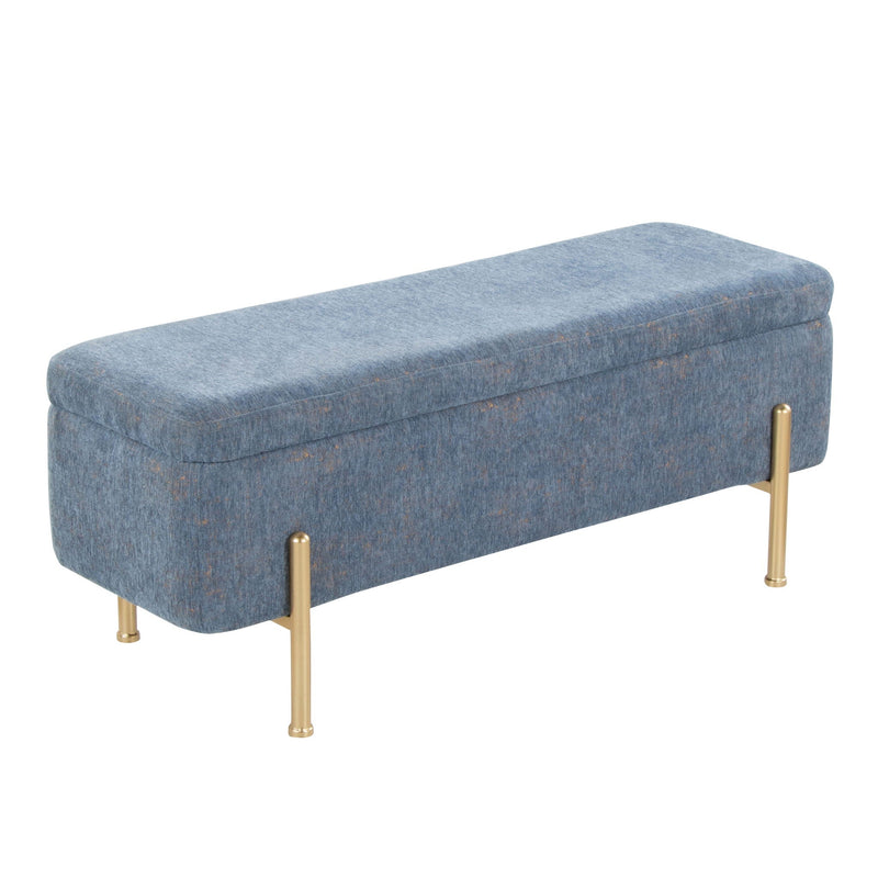 Daniella - Contemporary Bench - Gold / Blue by Unique Piece Furniture