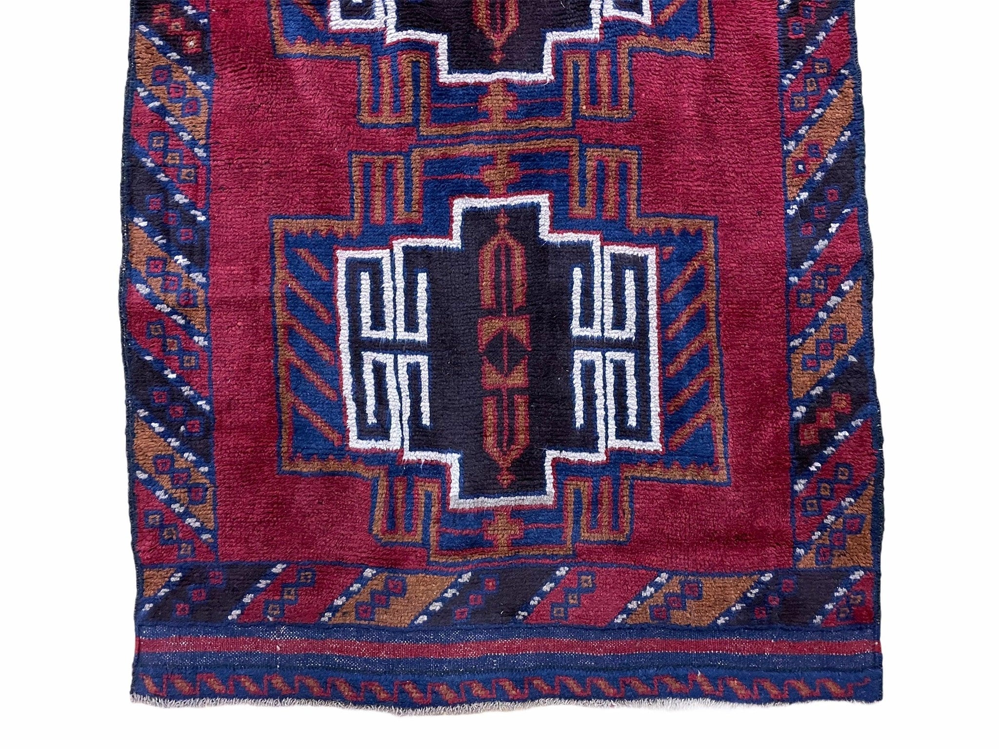 3 X 5 Vintage Handmade Tribal Wool Rug Balouchi Rug Afghan Rug Red Beige Nice by Jewel Rugs