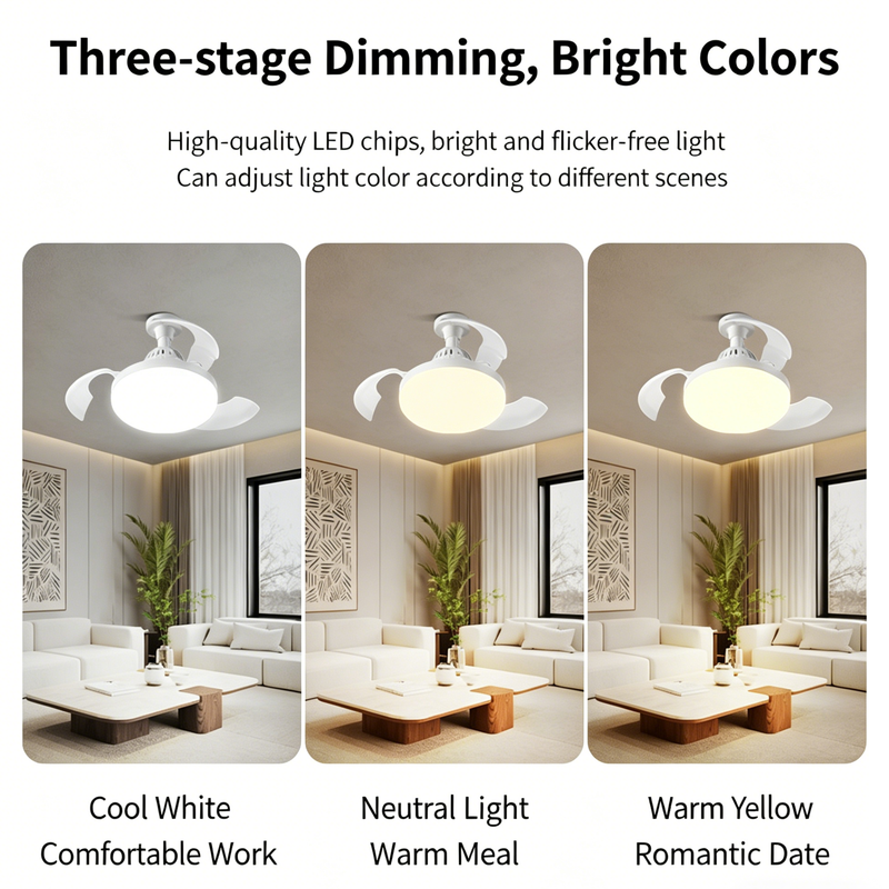 Bulb-Type Small Size Ceiling Fan With Retractable Blades by HouseOfZazla