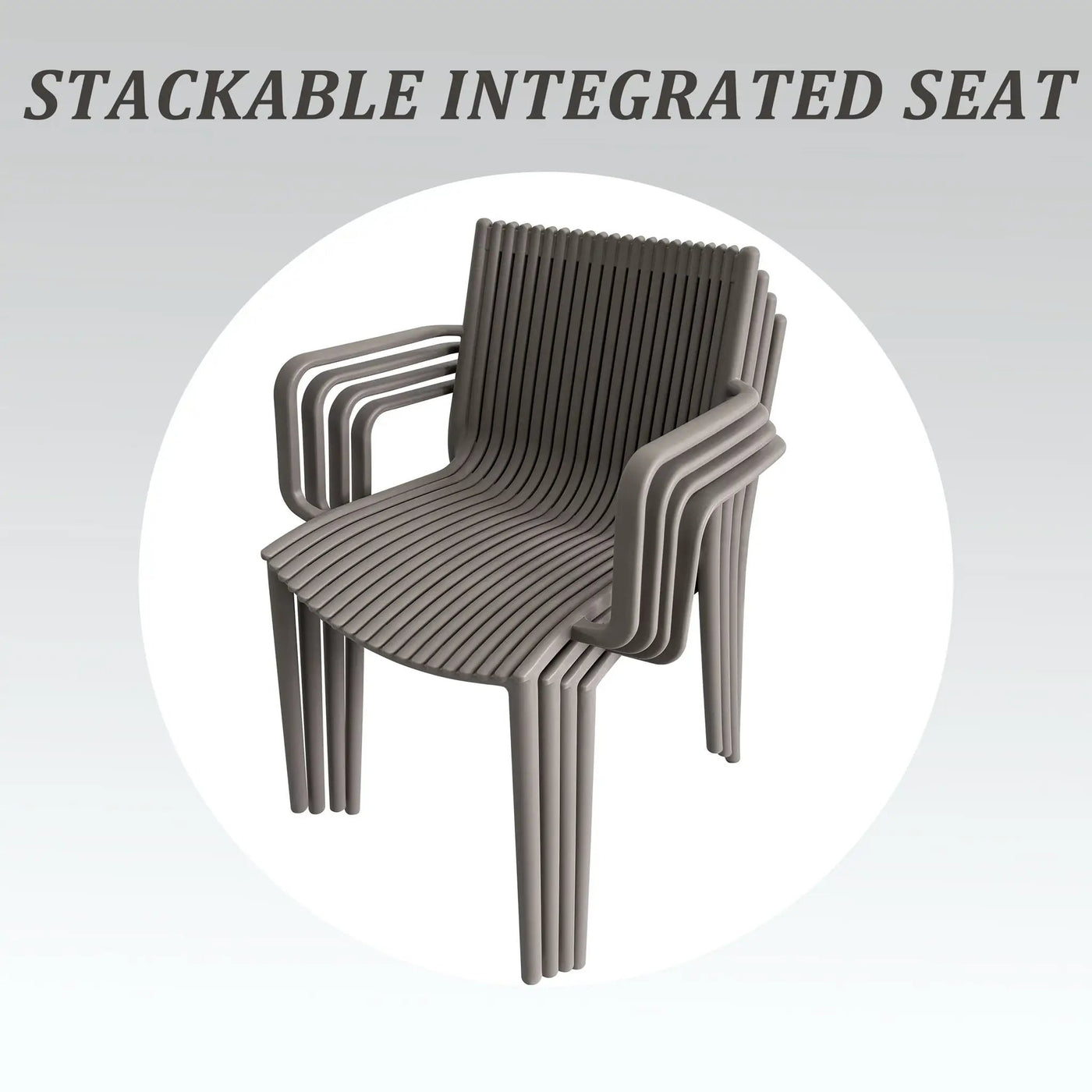 4 Modern Stackable Plastic Armchair Matched With Round Table by HouseOfZazla