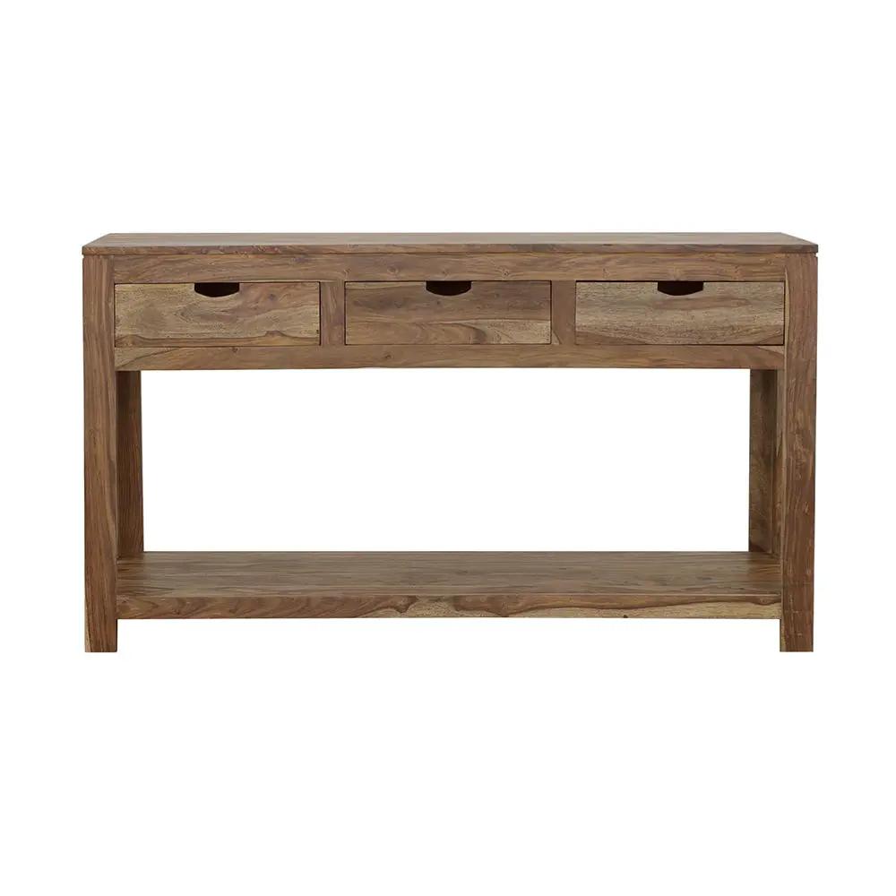 Esther 3-drawer Wood Console Table Natural Sheesham by Unique Piece Furniture
