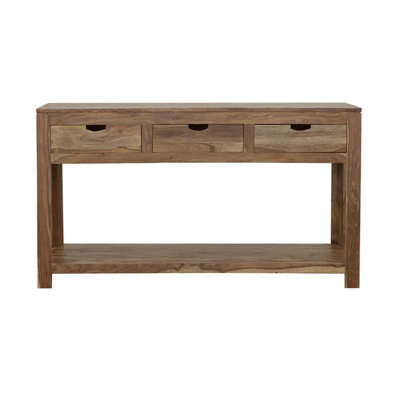 Esther 3-drawer Wood Console Table Natural Sheesham by Unique Piece Furniture