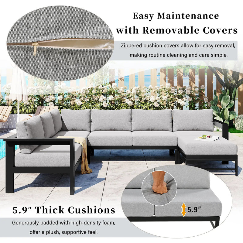 U_Style U-Shaped Outdoor Sectional Sofa Set by HouseOfZazla