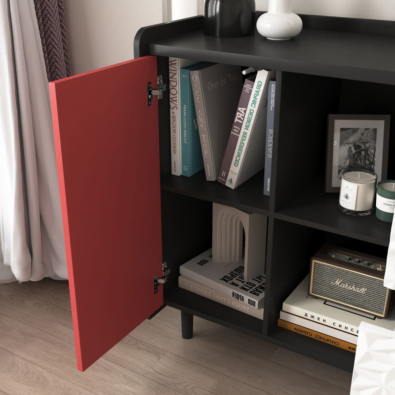 Modern Sideboard Buffet Cabinet With Doors And Unique Panel Styling by HouseOfZazla
