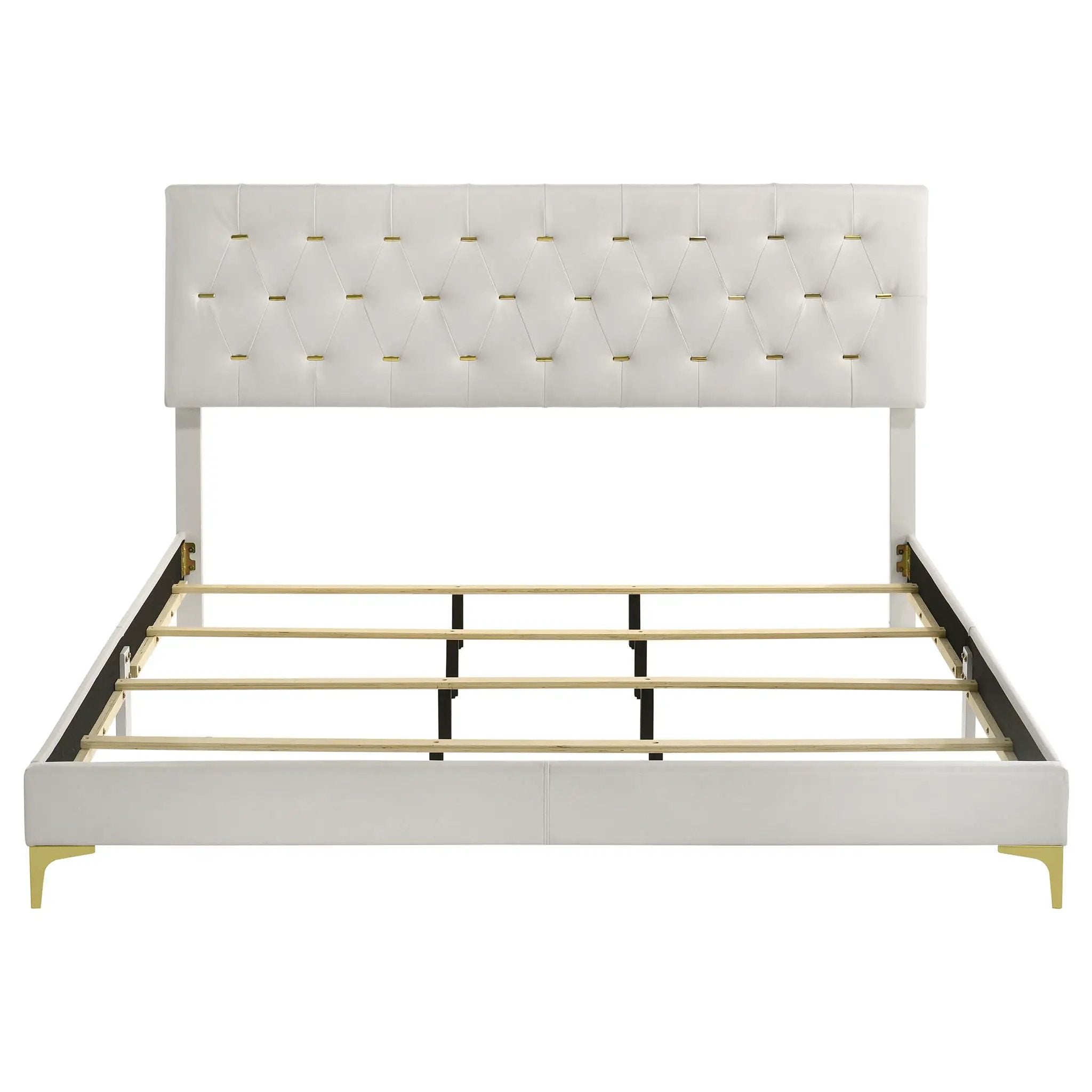 Kendall Upholstered Eastern King Panel Bed White by Unique Piece Furniture