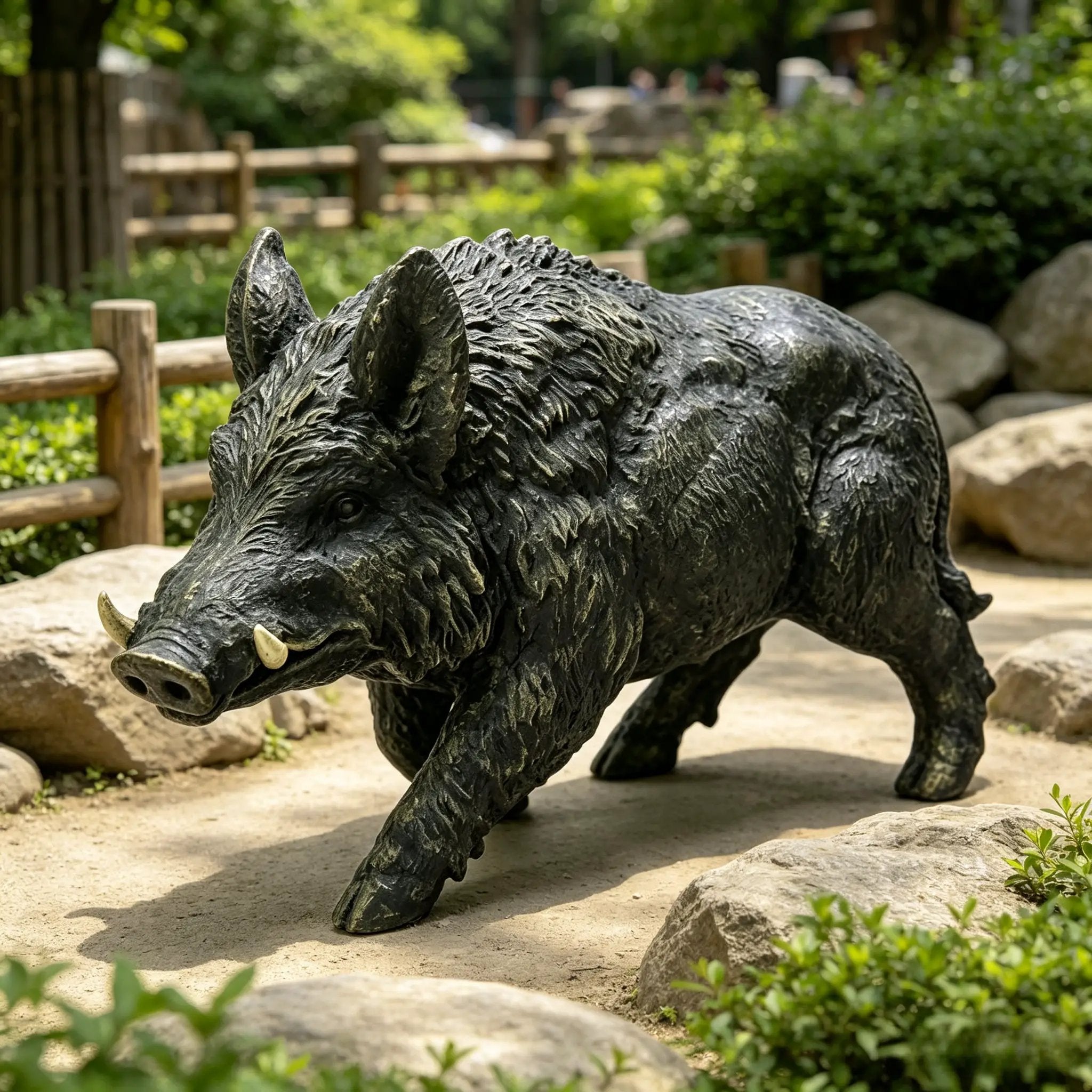 Simulated Wild Boar Resin Garden Statue by HouseOfZazla