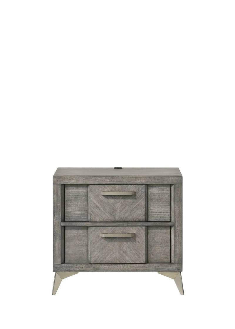 2 Drawer Night Bookmatched Veneers - Gray by HouseOfZazla