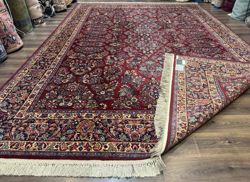 10x14 Karastan Rug Red Sarouk #785, Wool Original 700 Series by Jewel Rugs