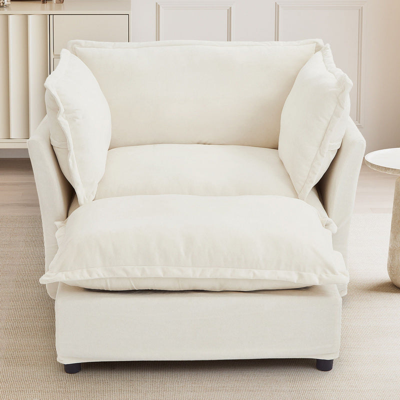 Modern Armchair Sofa With Movable Ottoman by HouseOfZazla