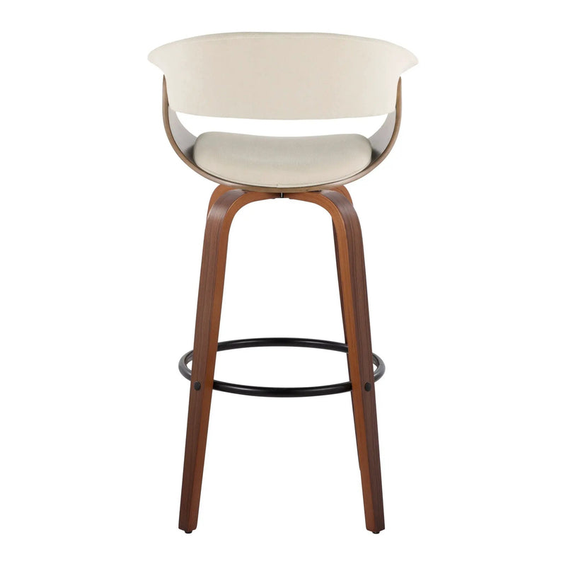 Vintage Mod - Mid Century Modern Fixed Height Barstool With Swivel & Round Footrest (Set of 2) by Unique Piece Furniture