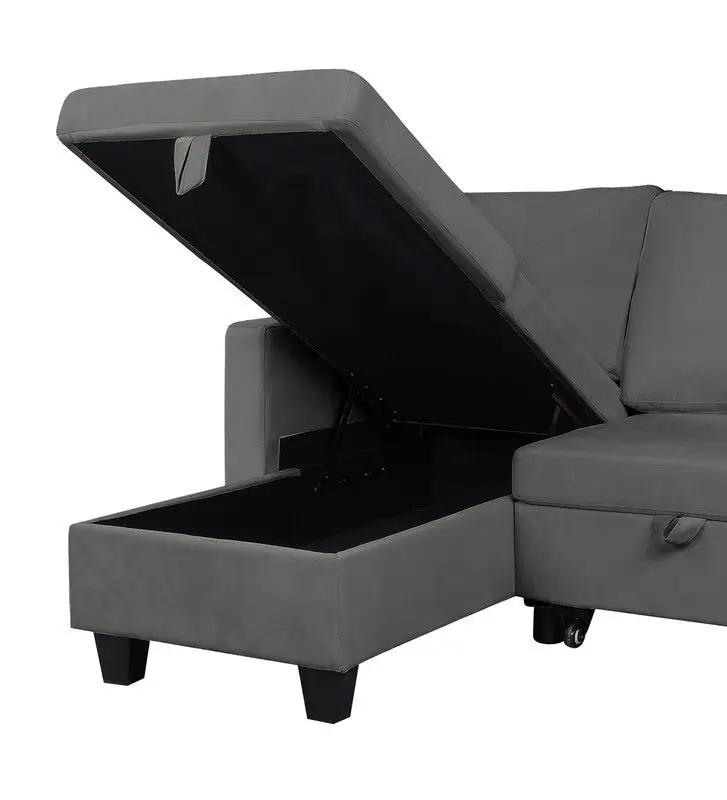 Nova - Reversible Sleeper Sectional Sofa With Storage Chaise by HouseOfZazla