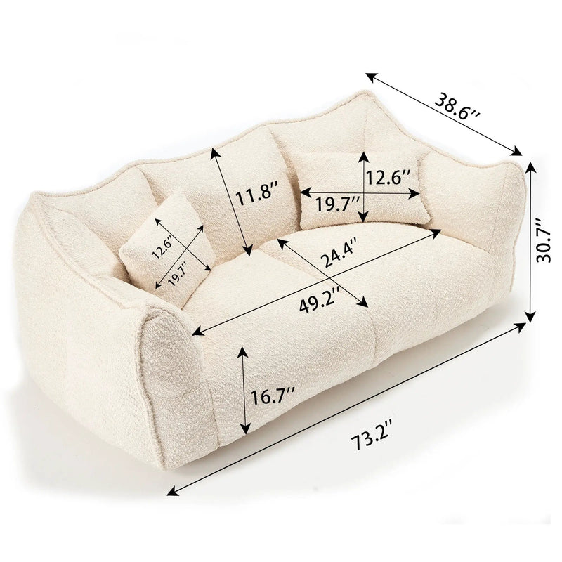 Comfortable Dual Beanbag Chair With High Resilience Foam Core For 2 People by Unique Piece Furniture