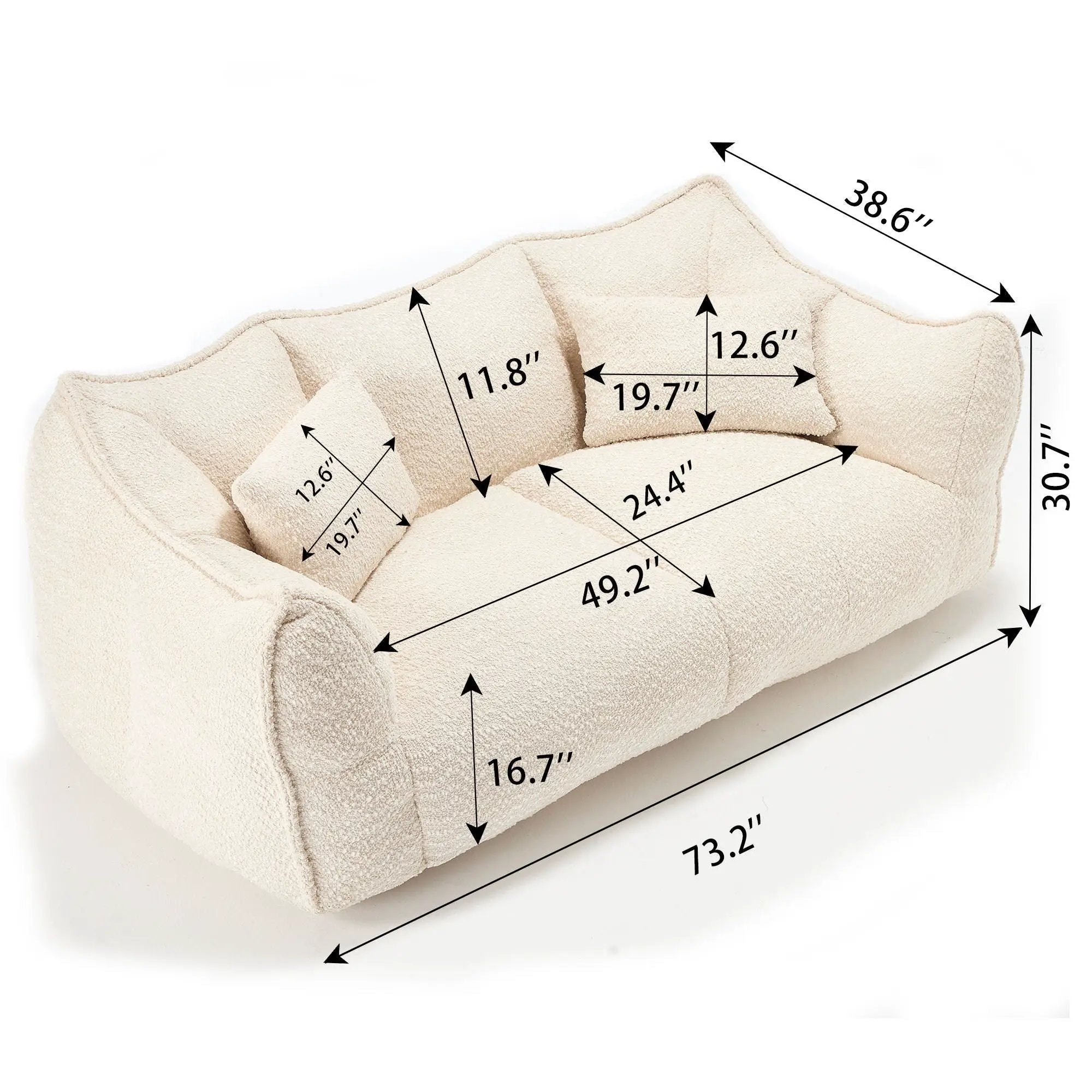 Comfortable Dual Beanbag Chair With High Resilience Foam Core For 2 People by HouseOfZazla