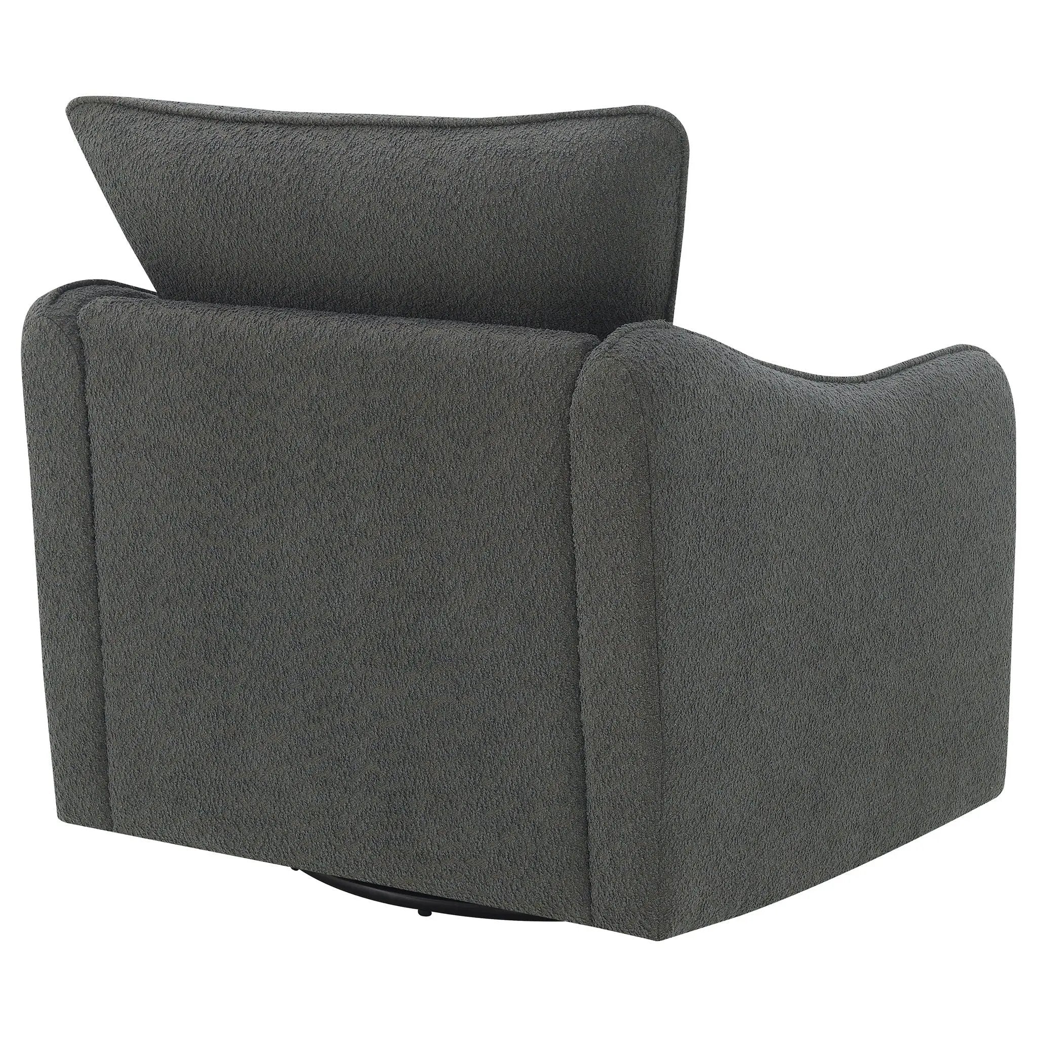 Madia Upholstered Sloped Arm Swivel Glider Chair Charcoal by Unique Piece Furniture