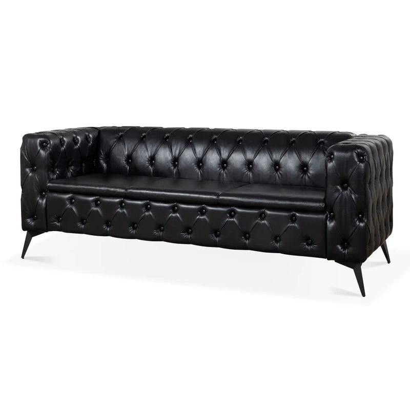 Square Arm Removable Cushion 3 Seater Sofa by HouseOfZazla