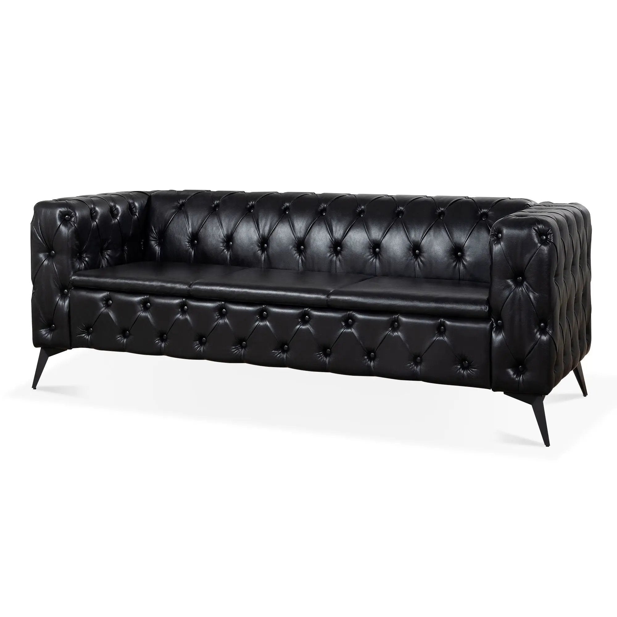 Square Arm Removable Cushion 3 Seater Sofa by HouseOfZazla