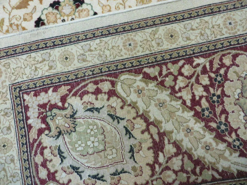 9' X 12' Vintage Handmade Wool Rug Pakistani Floral Design Nice Vegetable Dye by Jewel Rugs