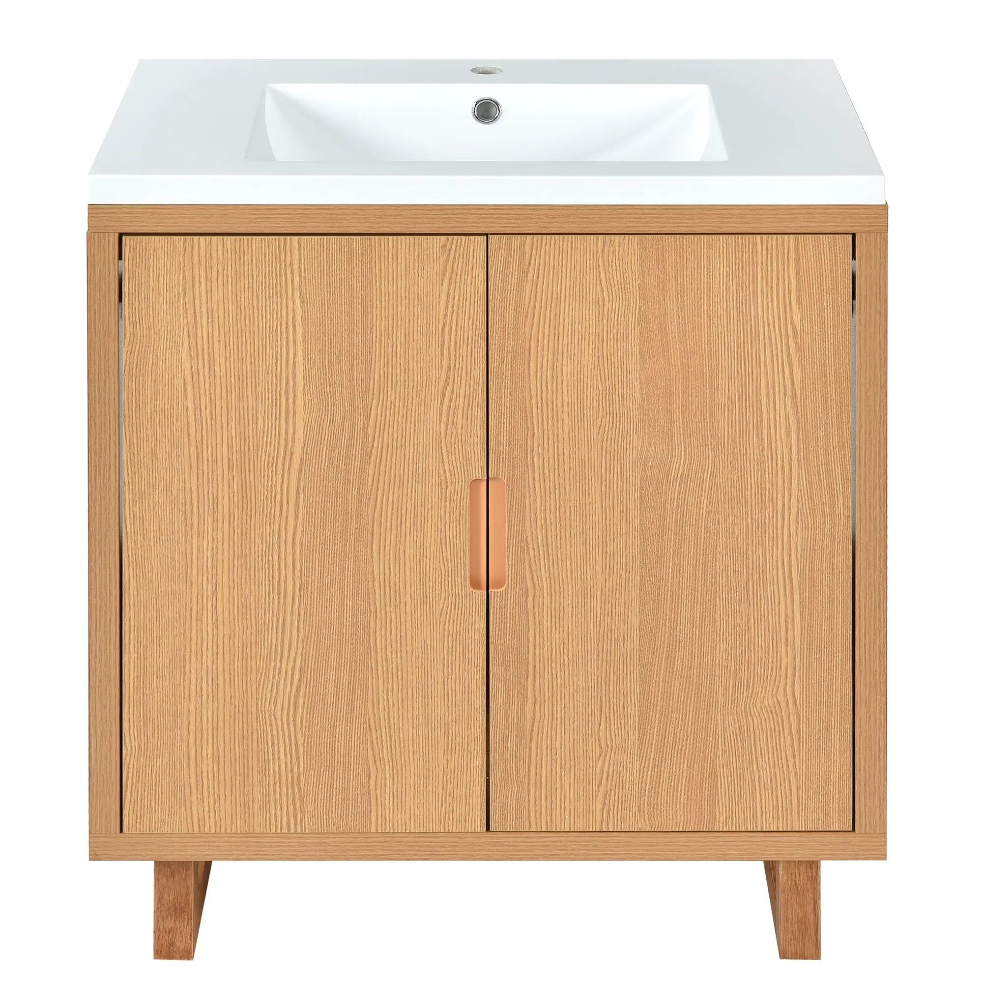 Bathroom Vanity Set With Sink, Combo Cabinet, Bathroom Storage Cabinet, Solid Wood Frame by HouseOfZazla