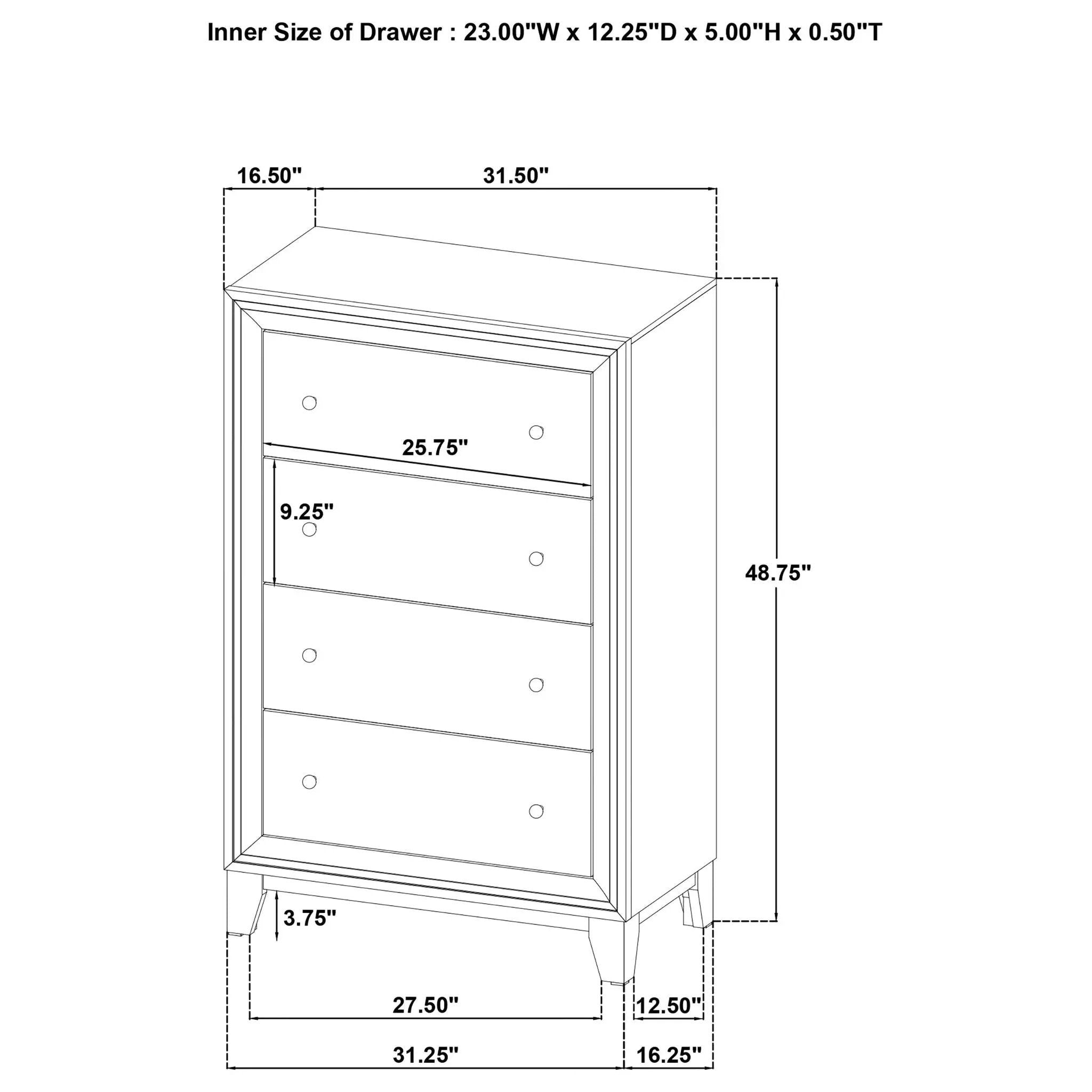 Anza - 4 Drawer Chest Storage Solution - Walnut by HouseOfZazla