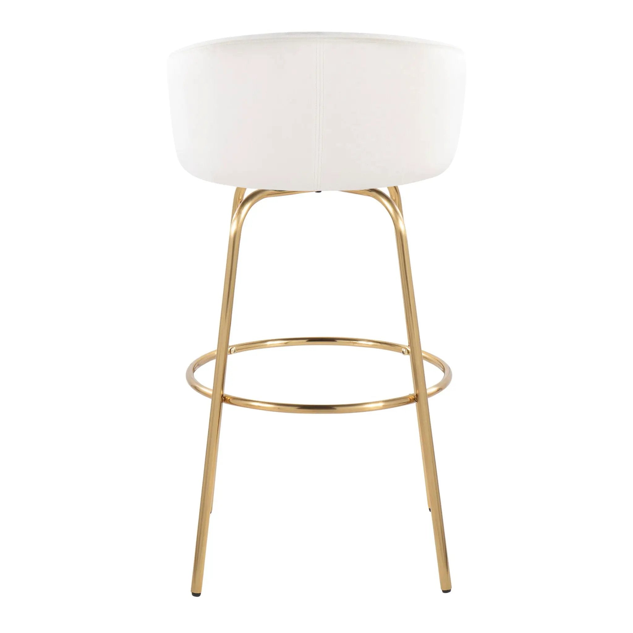Claire - Contemporary / Glam Fixed Height Bar Stool (Set of 2) Round Footrest (Set of 2) by Unique Piece Furniture