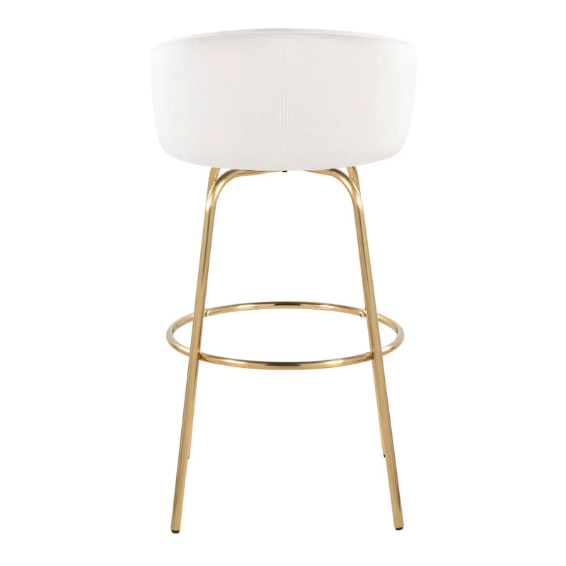 Claire - Contemporary / Glam Fixed Height Bar Stool (Set of 2) Round Footrest (Set of 2) by Unique Piece Furniture