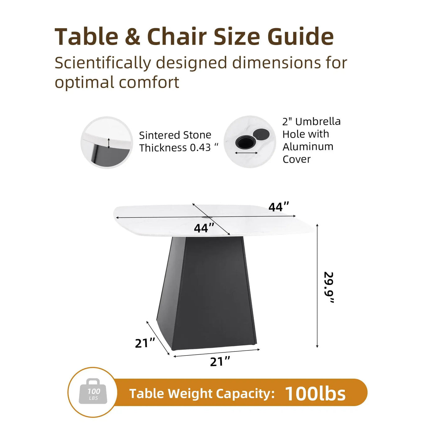 Rounded Square Outdoor Pedestal Dining Table by Unique Piece Furniture