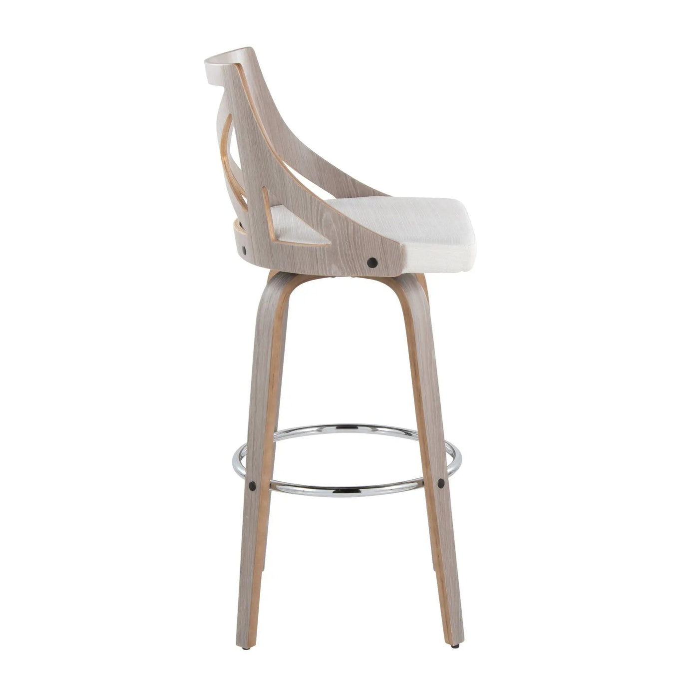 Charlotte - Farmhouse Fixed Height Bar Stool With Round Footrest (Set of 2) by HouseOfZazla