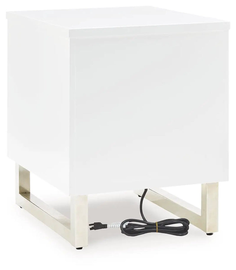 Gardoni - Chair Side End Table - White / Black by Unique Piece Furniture