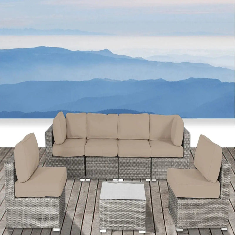 Outdoor Wicker Seating Group With Cushions by Unique Piece Furniture