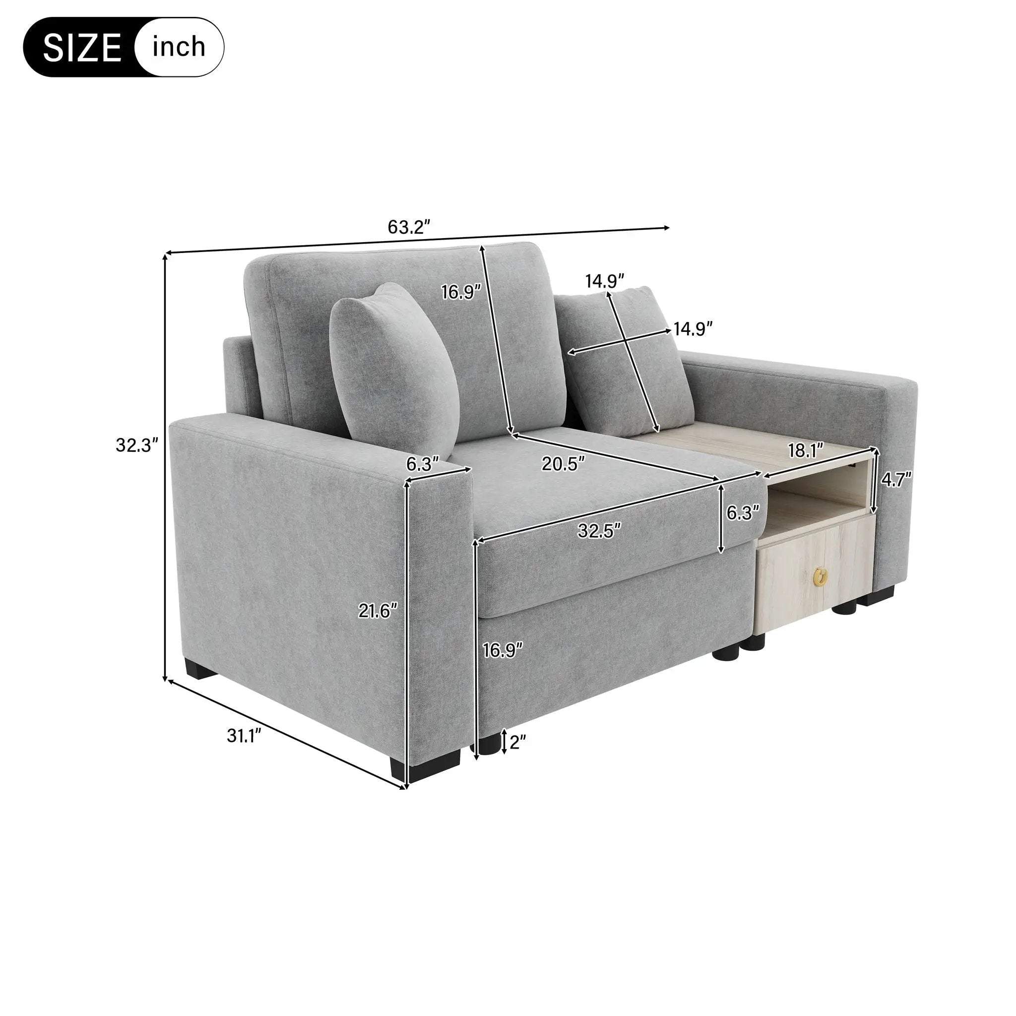 Modular Sofa Couch With Storage Armrest And Center Console by HouseOfZazla
