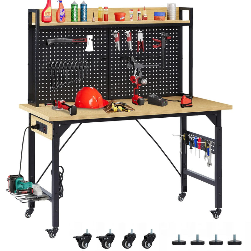 48" Adjustable Workbench with Pegboard by HouseOfZazla