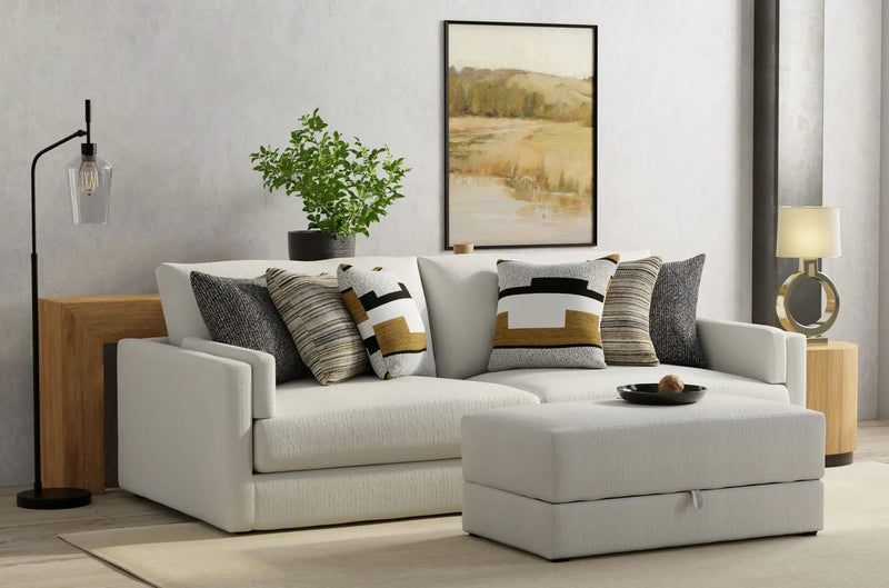 Trevor - Extra Deep Oversized Sofa With Included Storage Cocktail Ottoman by Unique Piece Furniture