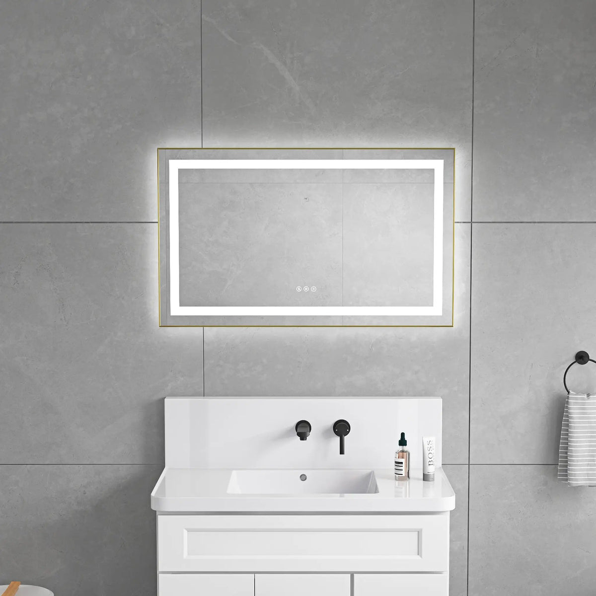 40 x 24 Inch LED Bathroom Mirror With Front And Backlight by HouseOfZazla