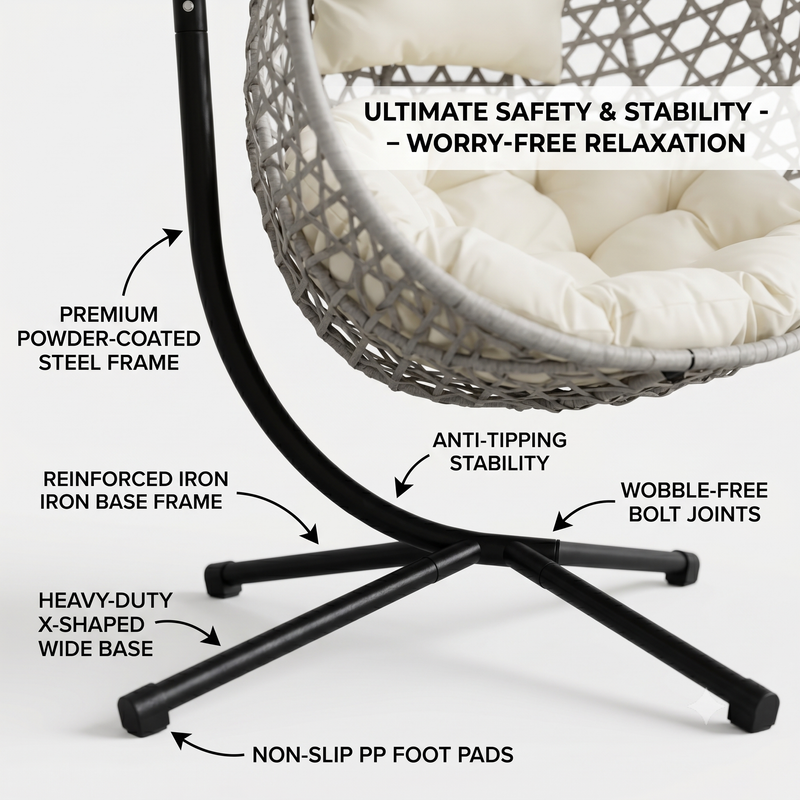 Foldable Hanging Egg Chair with Stand by HouseOfZazla