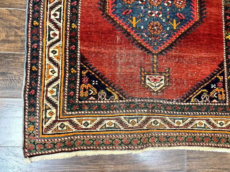 Antique Persian Sarab Runner Rug 3.9 x 12, Red, Handmade, Tribal Runner, Wool, Signed by Jewel Rugs
