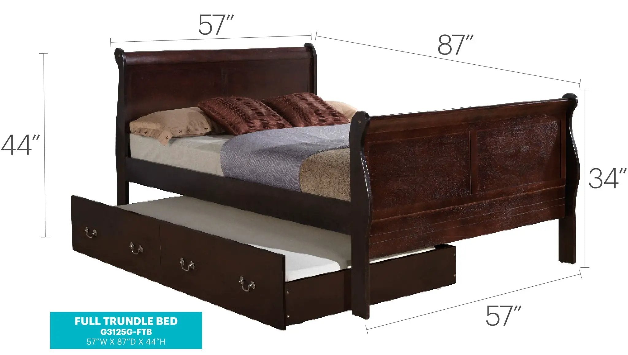 Elegant Trundle Bed With Timeless Charm by HouseOfZazla