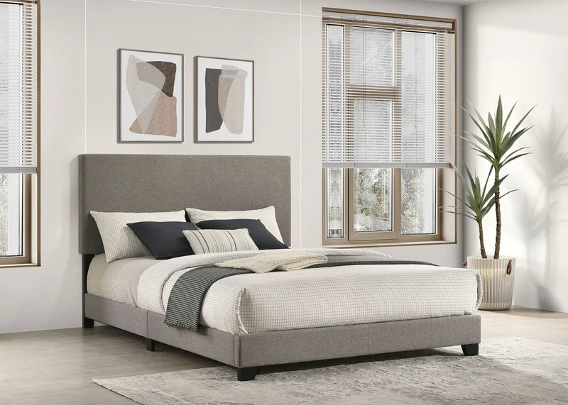 Dorian Fabric Upholstered Queen Panel Bed Taupe by Unique Piece Furniture
