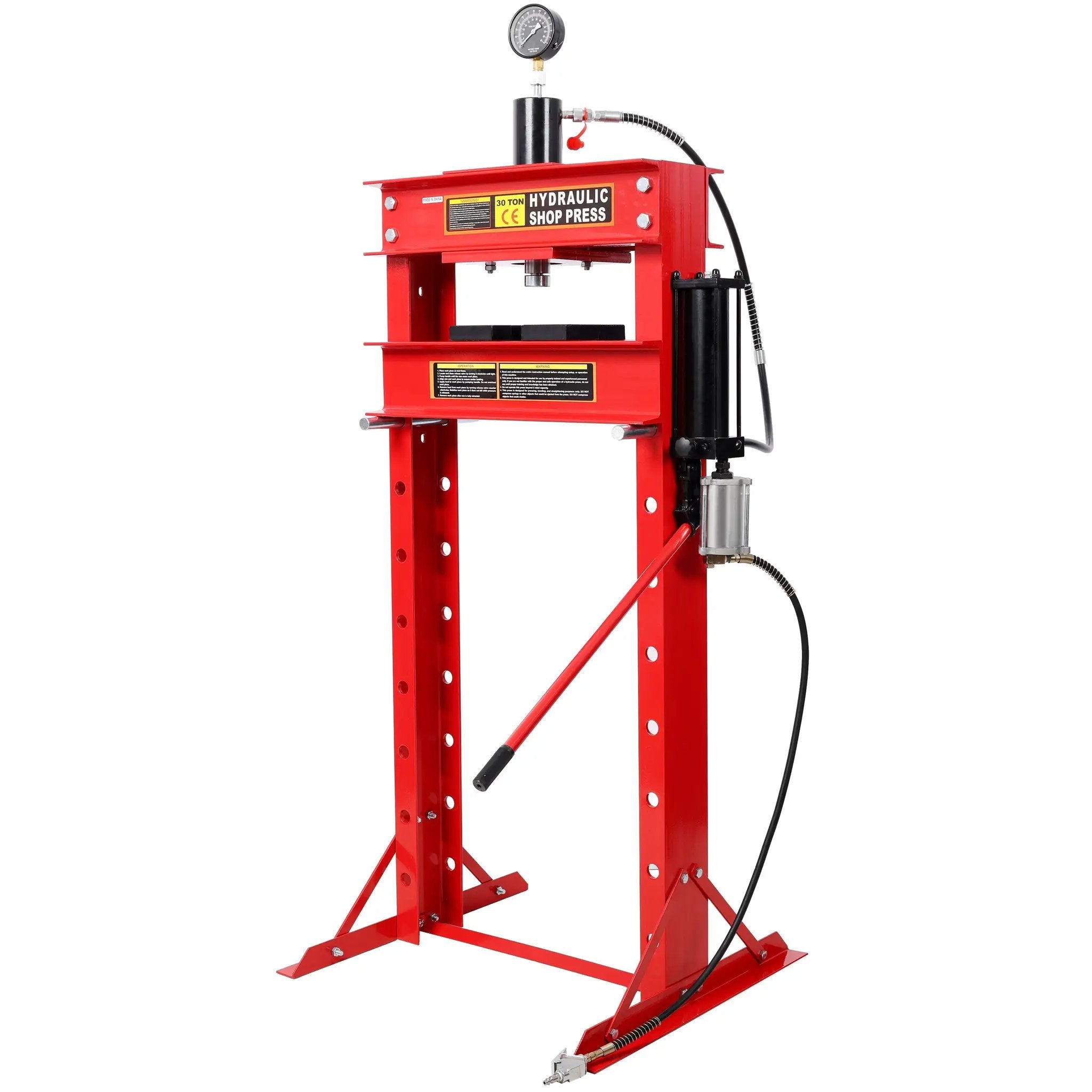 30 Ton Air Hydraulic Shop Press With Gauge, Adjustable H-Frame by HouseOfZazla