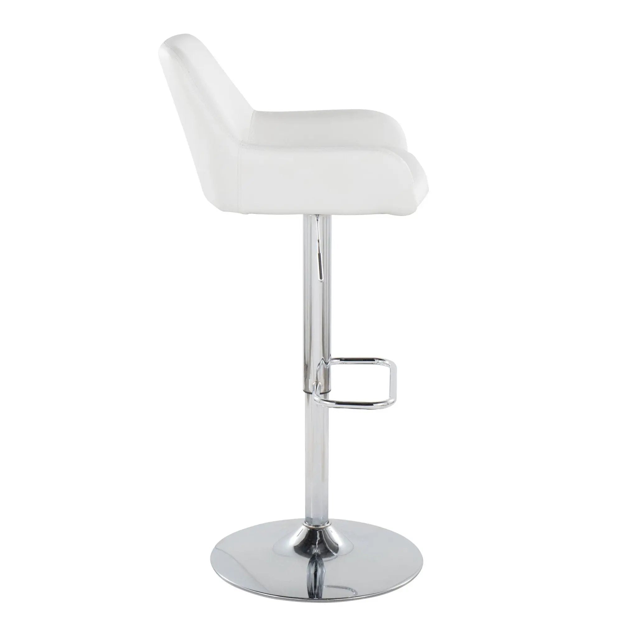 Daniella - Contemporary Adjustable Barstool With Swivel With Rounded Rectangle Footrest (Set of 2) by HouseOfZazla