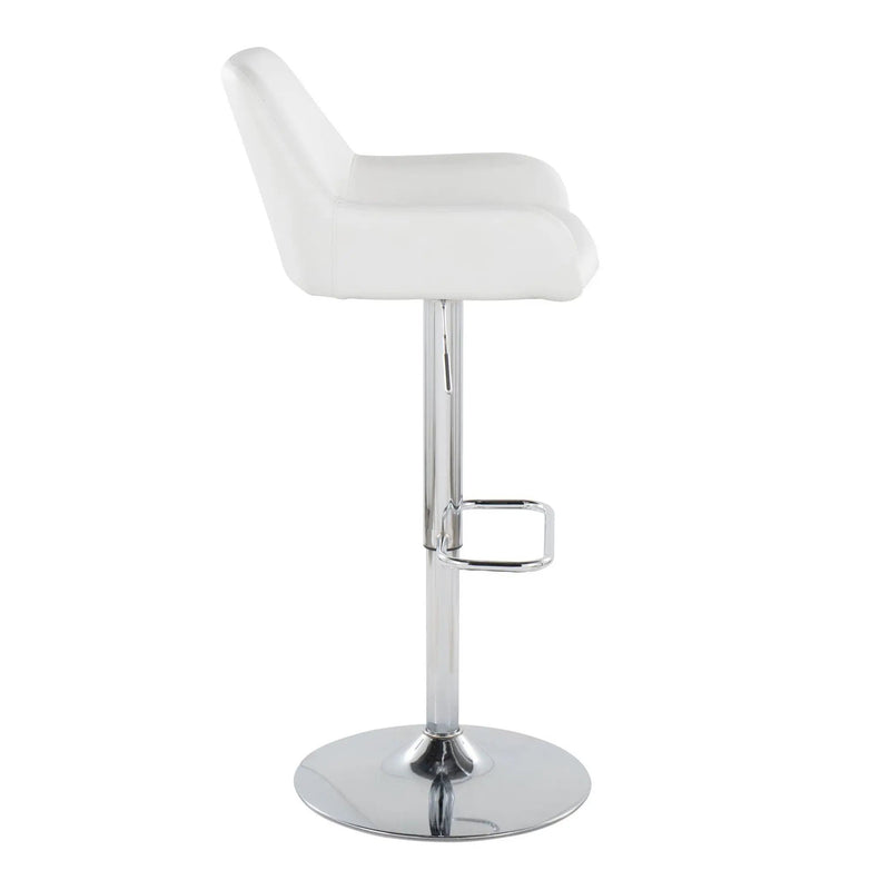 Daniella - Contemporary Adjustable Barstool With Swivel With Rounded Rectangle Footrest (Set of 2) by HouseOfZazla