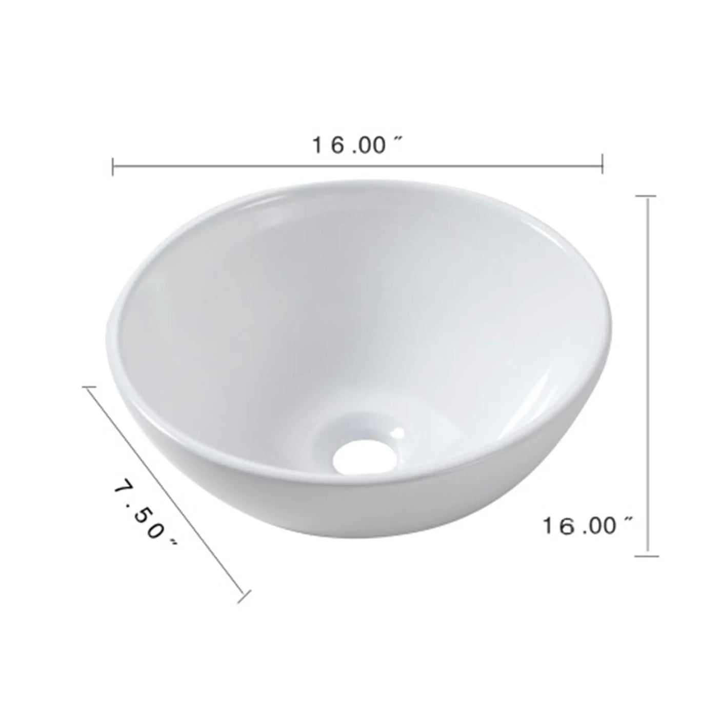 Modern Ceramic Circular Vessel Bathroom Sink by HouseOfZazla