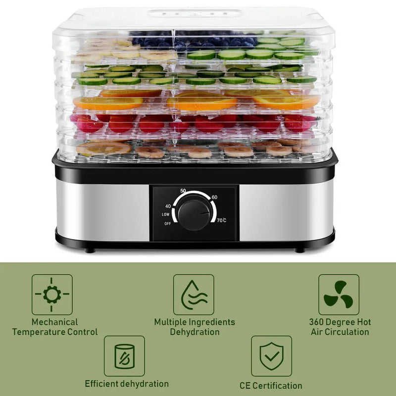 5 Tray Temperature Control Fruit Vegetable Dryer by DirectDeals